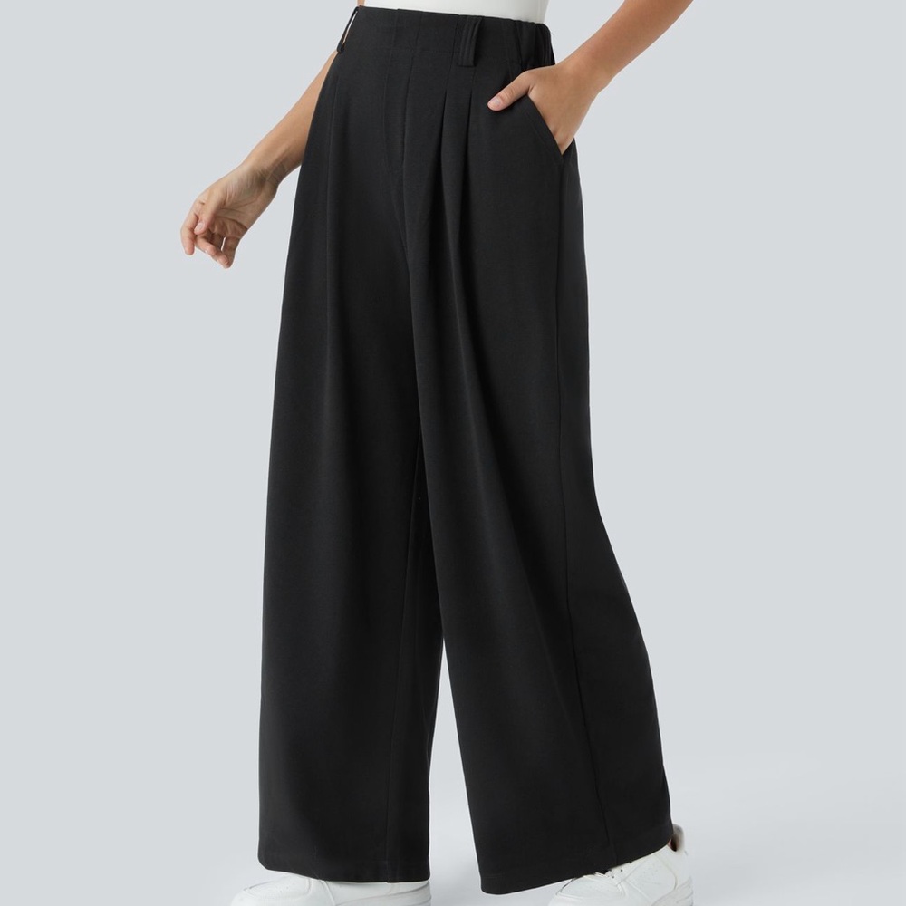 Halara Flex High Waisted Side Pocket Wide Leg Waffle Work Pants